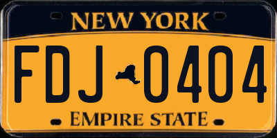 NY license plate FDJ0404