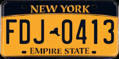 NY license plate FDJ0413