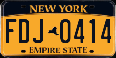 NY license plate FDJ0414