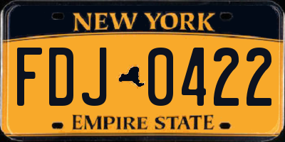 NY license plate FDJ0422