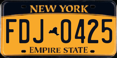 NY license plate FDJ0425