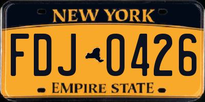 NY license plate FDJ0426