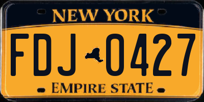 NY license plate FDJ0427