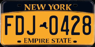 NY license plate FDJ0428