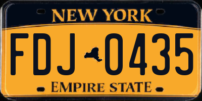 NY license plate FDJ0435