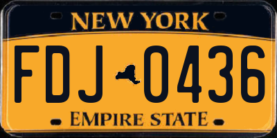 NY license plate FDJ0436