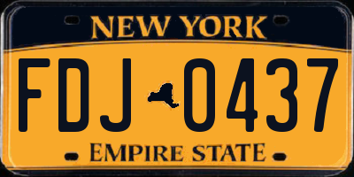 NY license plate FDJ0437
