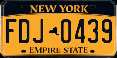 NY license plate FDJ0439