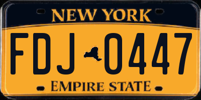 NY license plate FDJ0447