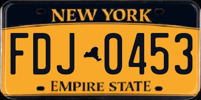 NY license plate FDJ0453