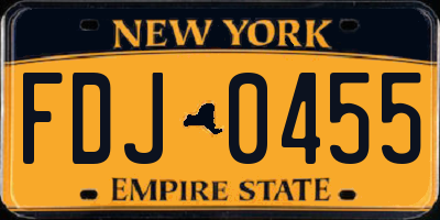 NY license plate FDJ0455