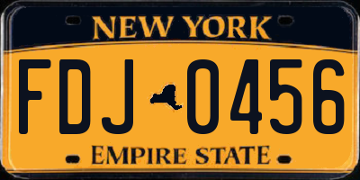 NY license plate FDJ0456