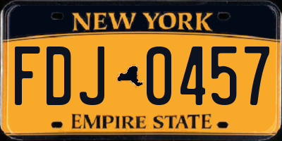 NY license plate FDJ0457