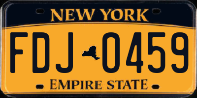 NY license plate FDJ0459