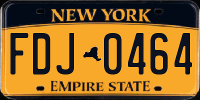 NY license plate FDJ0464