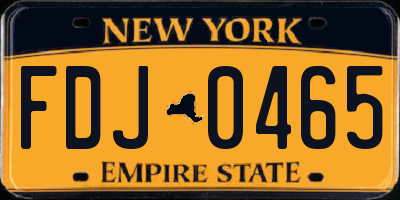 NY license plate FDJ0465