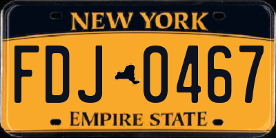 NY license plate FDJ0467