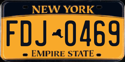 NY license plate FDJ0469