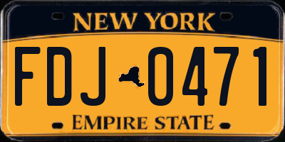 NY license plate FDJ0471