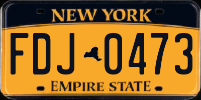 NY license plate FDJ0473