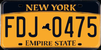 NY license plate FDJ0475