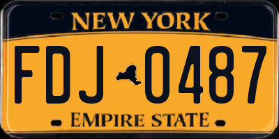 NY license plate FDJ0487