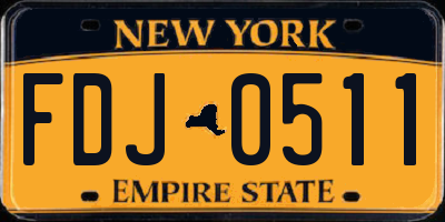 NY license plate FDJ0511