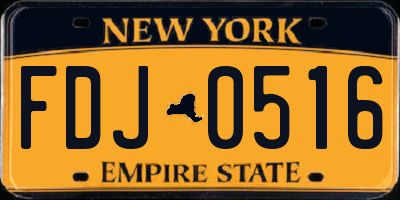 NY license plate FDJ0516