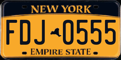 NY license plate FDJ0555