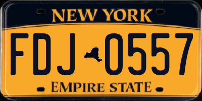 NY license plate FDJ0557