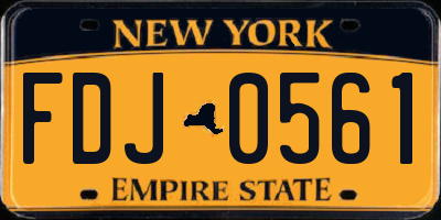 NY license plate FDJ0561