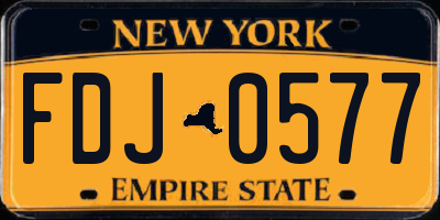 NY license plate FDJ0577