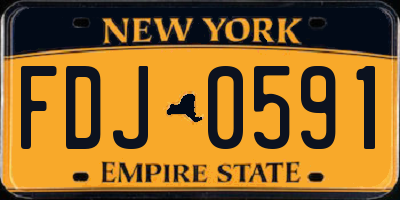 NY license plate FDJ0591