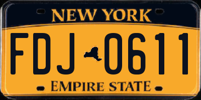 NY license plate FDJ0611
