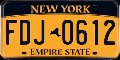 NY license plate FDJ0612