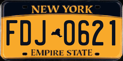 NY license plate FDJ0621