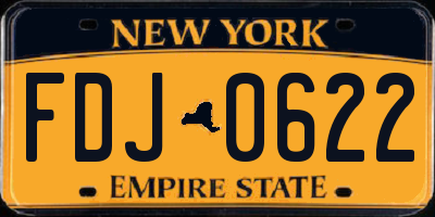 NY license plate FDJ0622