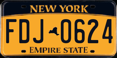 NY license plate FDJ0624