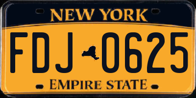 NY license plate FDJ0625