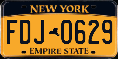 NY license plate FDJ0629