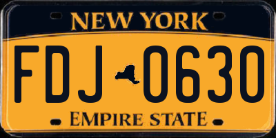 NY license plate FDJ0630