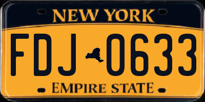 NY license plate FDJ0633