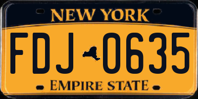 NY license plate FDJ0635