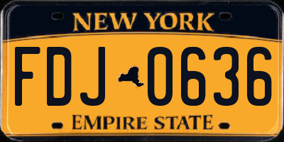 NY license plate FDJ0636