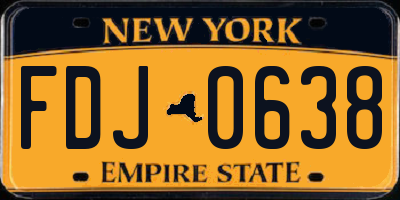 NY license plate FDJ0638