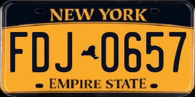NY license plate FDJ0657