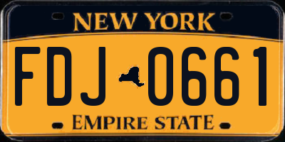 NY license plate FDJ0661