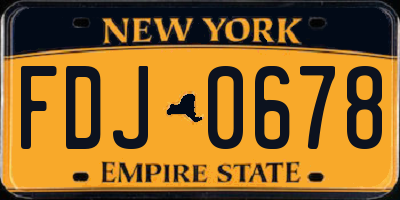 NY license plate FDJ0678