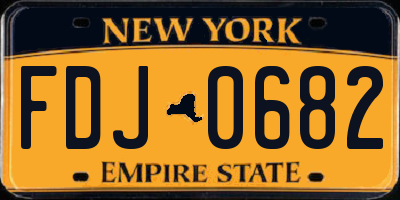NY license plate FDJ0682