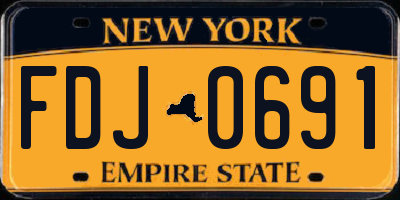 NY license plate FDJ0691